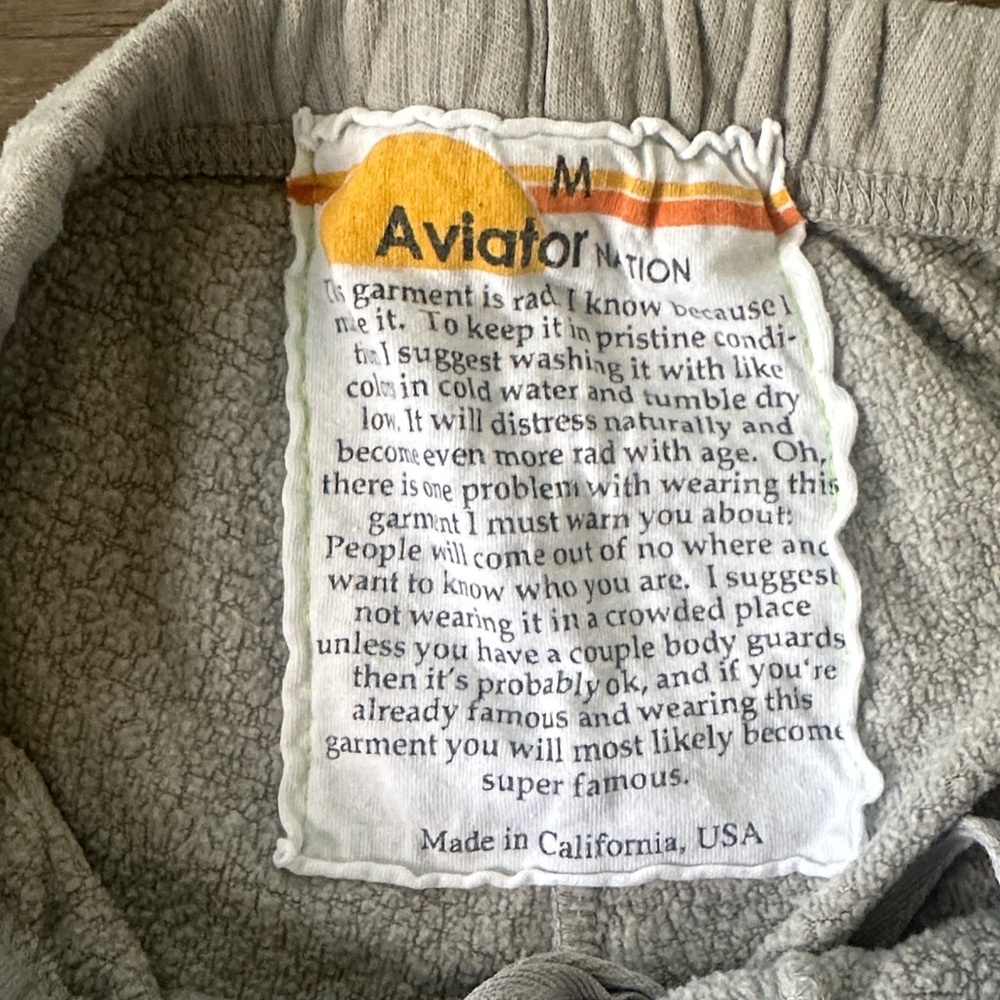 Aviator Nation Four Stripe Gray/Neon Sweatpants-Medium - Picture 2 of 6